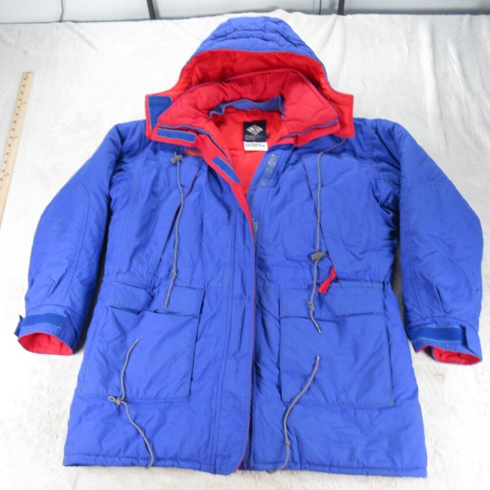 Columbia Jacket Mens Large Blue Quallofil Ultrex by Burlington Parka Ski VTG 90s